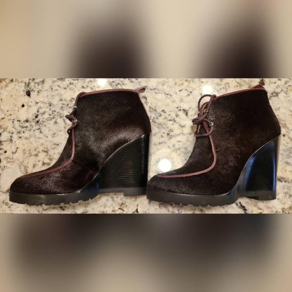Michael Kors Brown Calf Hair Wedges Sz 38